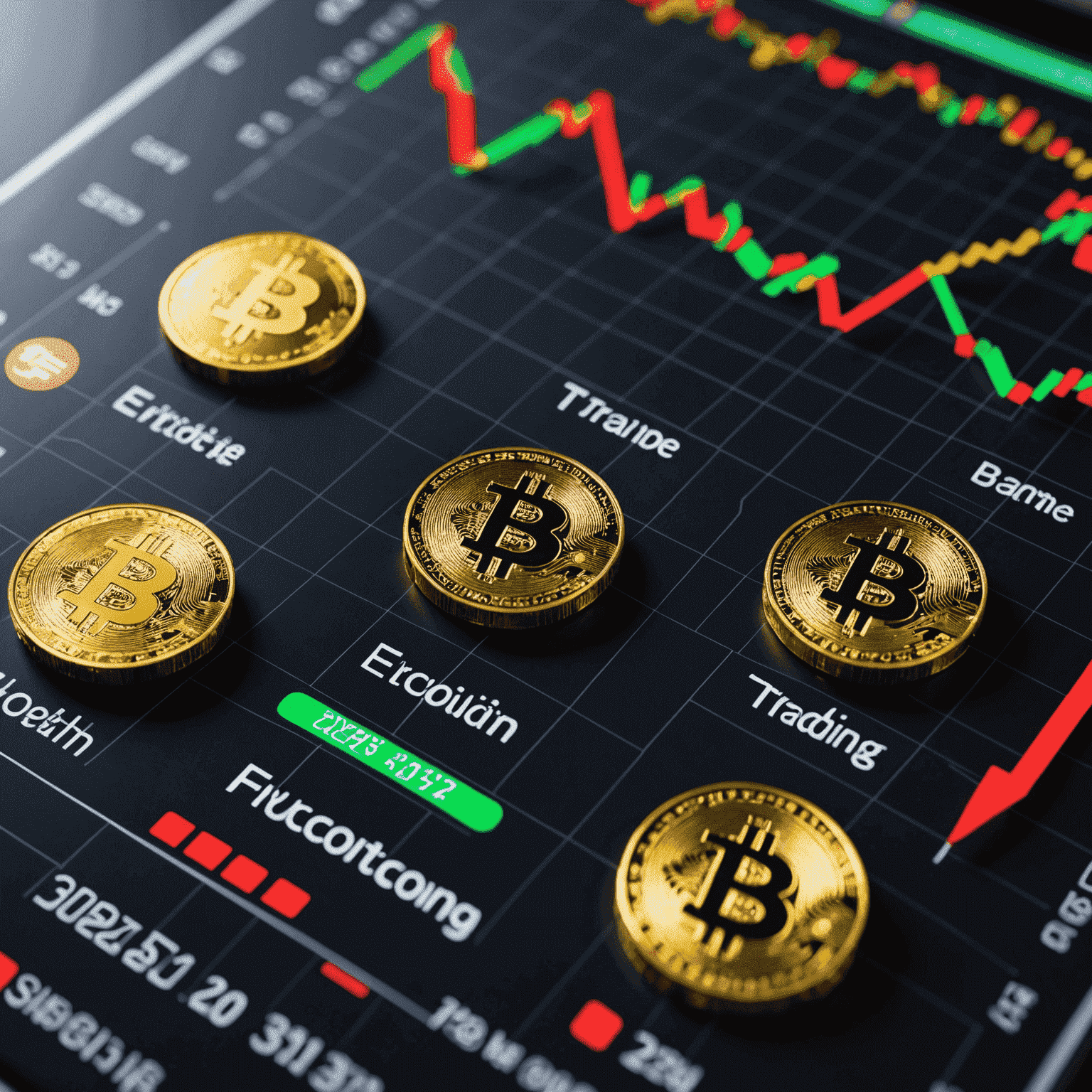 Chart showing cryptocurrency price fluctuations and trading indicators, symbolizing profitable trading strategies